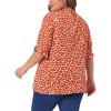 Agnes Orinda Women's Plus Size Polka Dots Printed Ruffle Hem Short Sleeve Mock Neck Blouses - 4 of 4