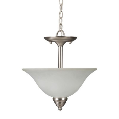 Yosemite Home Decor Ribbon Falls 2 Lights in verted Pendant in Satin Nickel Finish