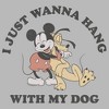 Juniors Womens Mickey & Friends I Just Wanna Hang With My Dog Pluto T-Shirt - 2 of 4