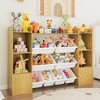 Kids Toy Storage Organizer with 8 Removable Toy Bins, Bookshelf & 2 Storage Cubbies – Playroom, Bedroom & Classroom Organization, White - 4 of 4