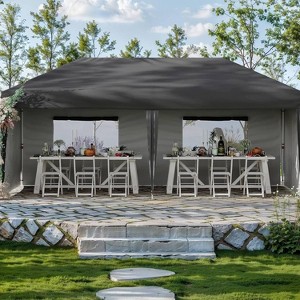 GustoWave 10'x20' Portable Pop-Up Canopy Tent with 4 Sidewalls for Outdoor Events, Camping - 1 of 4