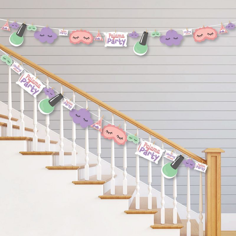 Big Dot of Happiness Pajama Slumber Party - Girls Sleepover Birthday Party DIY Decorations - Clothespin Garland Banner - 44 Pieces, 2 of 8