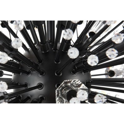 Vera 24-Light Black Crystal Starburst Pendant