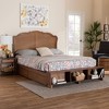 Baxton Studio King Latrell Wood and Rattan Storage Bed Walnut Brown - 2 of 4