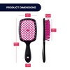 Trending Now 2-Pack Vented Detangling Hairbrush for Wet & Dry Hair, Lightweight Anti-Static Paddle Comb - 4 of 4