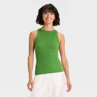 Women's Slim Fit Ribbed Tank Top - A New Day™