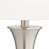 360 Lighting Seymore Modern Table Lamps 26" High Set of 2 Silver with USB Charging Port LED Touch On Off White Drum Shade for Bedroom Living Room Desk - 3 of 4