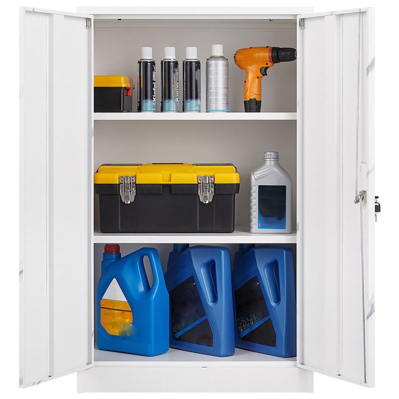 42" Metal Storage Cabinet with Locking Doors,Folding Filing Storage Cabinet with Adjustable Shelf,Lockable Storage Cabinet for Office Garage, 5 of 9