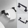 Itopfox Matte Black Bathroom Hardware Set, 4-Piece Stainless Steel Wall Mounted Towel Bar, Ring, Hooks & Toilet Paper Holder - 4 of 4