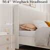 Coucheta Upholstered Bed Frame - Off-white Tall Wingback Headboard with Wooden Feet,Corduroy Platform,Wood Slats,No Box Spring,Easy Assembly - 2 of 4