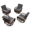 UPHA Wicker Outdoor Rocking & Swivel Chair 4-Piece Set with Cushions - 2 of 4
