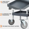 Cleaning Cart, Janitorial Cart - 3 Shelf Trolley with 16-Gallon Trash Bag, 165 Lbs Capacity, 6 Silent Wheels for Hotels, Schools, Offices - 3 of 4