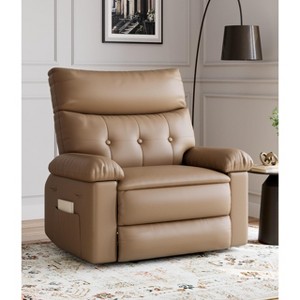 Oversized Wide Recliner Chair - Faux PU Leather Large Manual Recliner for Adults, Exceptional Comfort Lazy Chair - 1 of 4