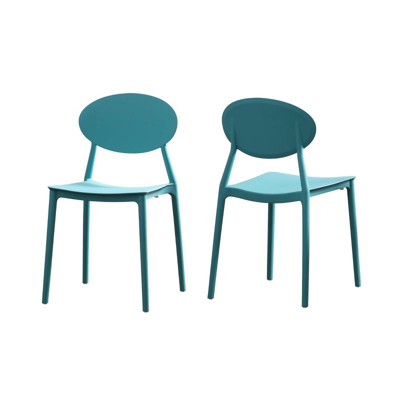 Set of 2 Gleneagle Plastic Chair Teal - Christopher Knight Home, 1 of 6
