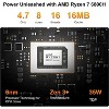 GEEKOM A6 Mini PC AMD Ryzen 7 6800H 32GB DDR5 RAM 1TB PCIe 4.0 NVMe SSD Radeon 680M   Windows 11 Pro Desktop Computer with USB4/8K UHD/Wi-Fi 6E/BT 5.2 - 2 of 4