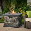 Chesney 32" Magnesium Oxide Gas Fire Pit - Square - Stone Finish - Christopher Knight Home - 2 of 4