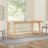 Walker Edison Modern Farmhouse Rustic Solid Oak Wood 70" Rectangle Dining Table - 2 of 4