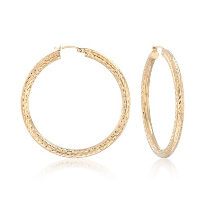 Ross-Simons 14kt Yellow Gold Diamond-Cut Hoop Earrings