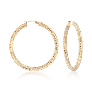 Ross-Simons 14kt Yellow Gold Diamond-Cut Hoop Earrings - 1 of 4