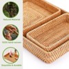 Aoibox Rattan Serving Tray Set of 3, Natural Woven Wicker Storage Baskets for Home Decor, Kitchen, Bathroom Organization - 4 of 4