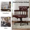 Zacharie  Chesterfield Captains Classical Genuine Leather Height-adjustable Executive Chair with Nailhead Trims  | KARAT HOME - 2 of 4