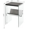 HomeStock Belmont Minimalist Glass End Table with Lower Shelf, Clear Side Panels, Particleboard Top and Modern Contemporary Design - 4 of 4