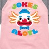 Girls' - Instant Message - Jokes Alotl Shirt Tail Raglan Graphic T-shirt - 2 of 4