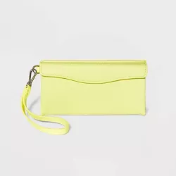 Flap Pouch with Folded Double Interior Wristlet - A New Day™ Lime Green