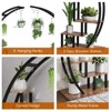 5-Tier Large Half Moon Plant Stand Ladder, Multi-Purpose Curved Flower Pot Display Shelf with Hanging Hooks for Indoor & Outdoor Use, Brown - 3 of 4