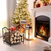 Tangkula Fireplace Firewood Rack, Heavy Duty Small Firewood Holder for Fireplace, 132 lbs Load Capacity, Decorative Log Rack Wood Holder - 2 of 4
