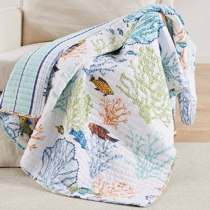 Deep Sea Multicolored Quilted Throw - Levtex Home - 1 of 4