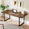 Tribesigns Extendable Computer Desk, 63-78.8 Executive Desk Rectangular Home Office Workstation for Study Work Gaming - 2 of 4
