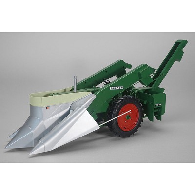 Green and Silver Diecast Oliver Super 88 Tractor with Corn Picker, 1:16 Scale