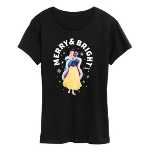 Women's - Disney - Merry And Bright Snow White Short Sleeve Graphic T-Shirt - 1 of 4