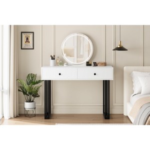 ODK Vanity Desk with Mirror and Lights - 3 Colors LED Lights, Plenty of Storage Space, Modern Design, Quality Materials and Solid Construction - 1 of 4