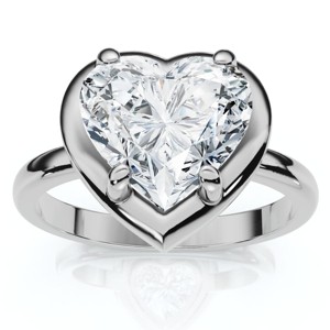 Pompeii3 Certified 2 1/2Ct Heart Diamond Button Engagement Ring 14k Gold or Pt Lab Created - 1 of 4