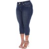 Women's Plus Size Capri Jeans - White Mark - 3 of 4