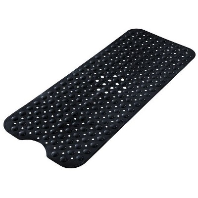 Non Slip Bathtub And Shower Mats 40x16 Extra Long Bath Tub Mat With Suction Cups & Drain Holes - Lux Decor Collection