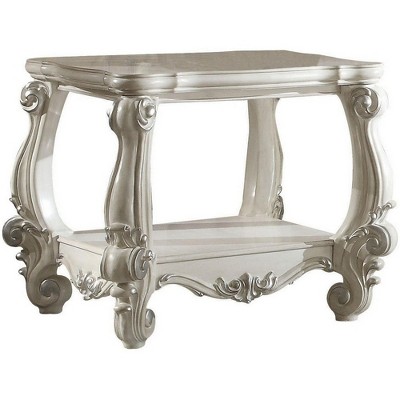 Royal Hampton End Table with Bottom Shelf in White