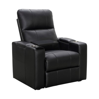 Abbyson rider leather theater power outlet recliner