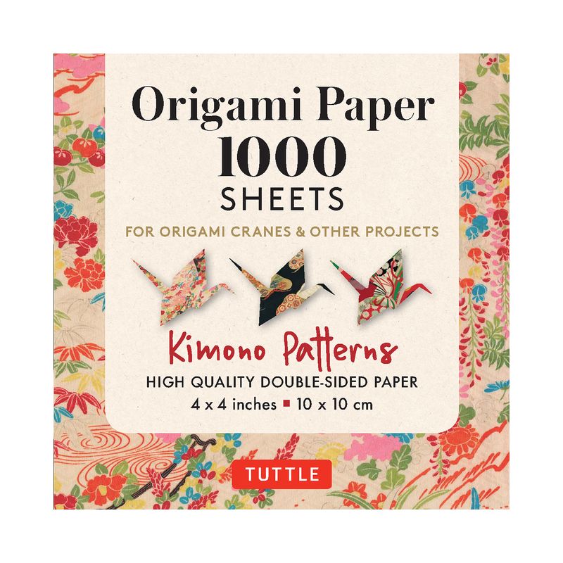 Origami Paper 1,000 Sheets Kimono Patterns 4 (10 CM) - by  Tuttle Studio (Loose-Leaf), 1 of 2