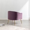 SEYNAR Modern Velvet Accent Chair,Round Upholstered Barrel Chair for Living Room - 3 of 4