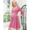 LXT-Women's Nursing 3/4 Sleeve A Line Party Midi Dress - 4 of 4