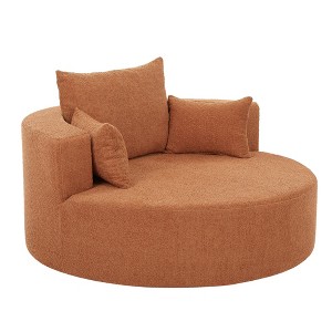 Dexmalle Red 360° Swivel Accent Barrel Sofa Chair with 3 Removable Pillows - 1 of 4