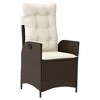 vidaXL 3 Piece Bistro Set with Cushions Brown Poly Rattan - 4 of 4