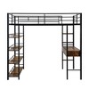 NicBex Twin Size Loft Bed with Desk Metal Bed Frame with 4-Layer Storage Shelves, Ladder and Full Length Guardrail, No Box Spring Required - 4 of 4