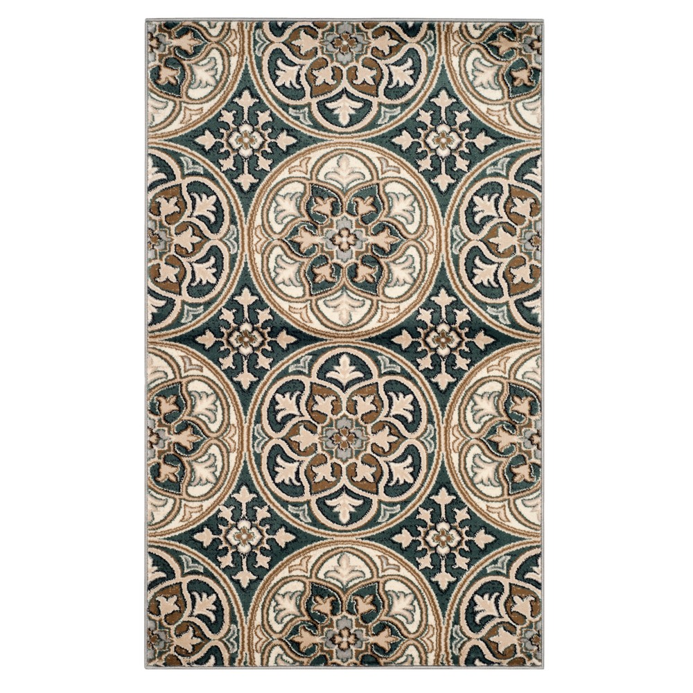 4'x6' Medallion Loomed Accent Rug Slate Blue/Beige - Safavieh