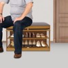 YIYIBYUS Entryway Shoe Bench with Cushion, Shoe Rack with Storage Space, Brown - 3 of 4