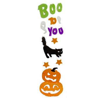 Northlight 14-Piece Green and Orange Boo To You Halloween Gel Window Clings
