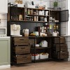 FUFU&GAGA Brown woodgrain Kitchen Cabinet Kitchen Sideboard Multi-Storage Space with Hanging Shelf - 2 of 4